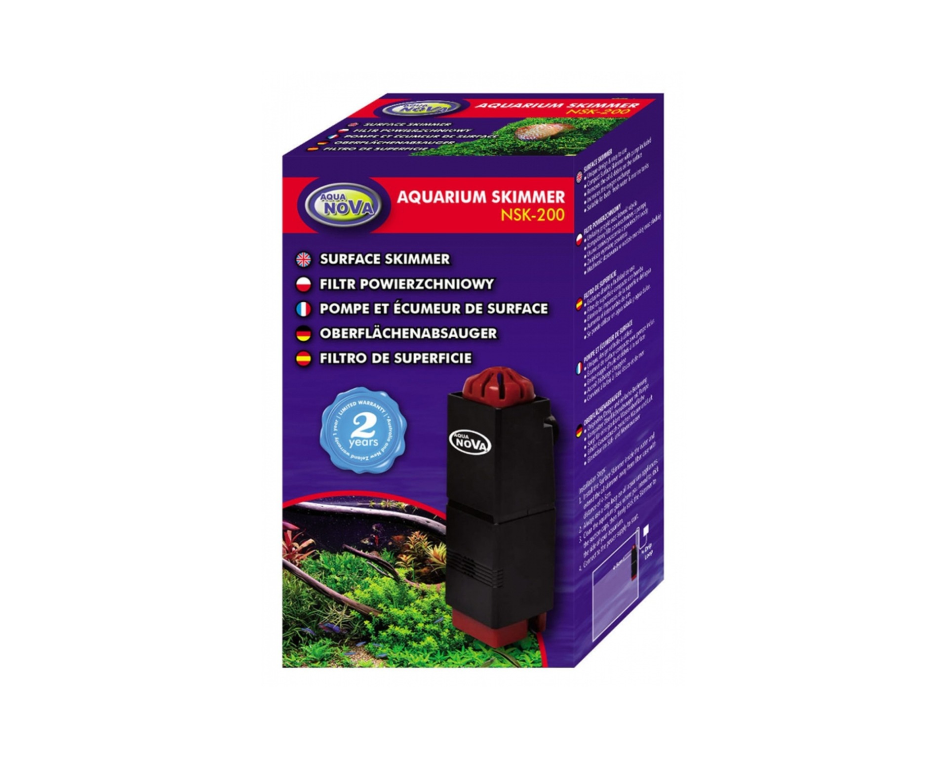 Aqua Nova skimmer NSK-200 in de verpakking