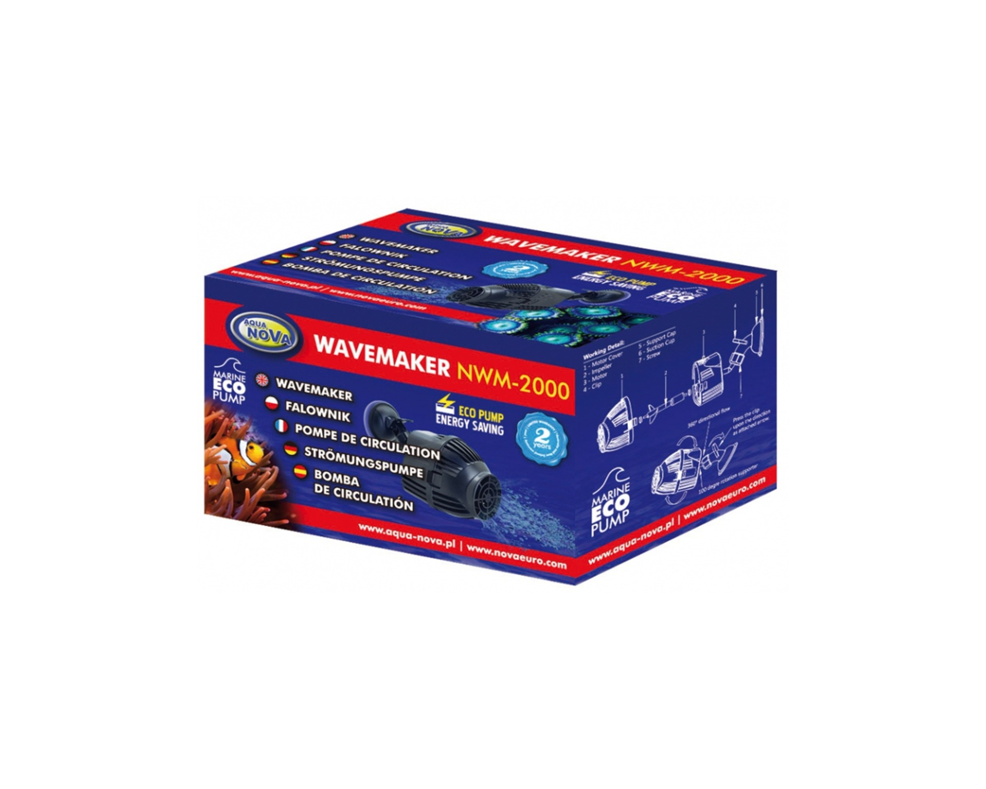 Aqua Nova stromingspomp NWM-2000 in de verpakking