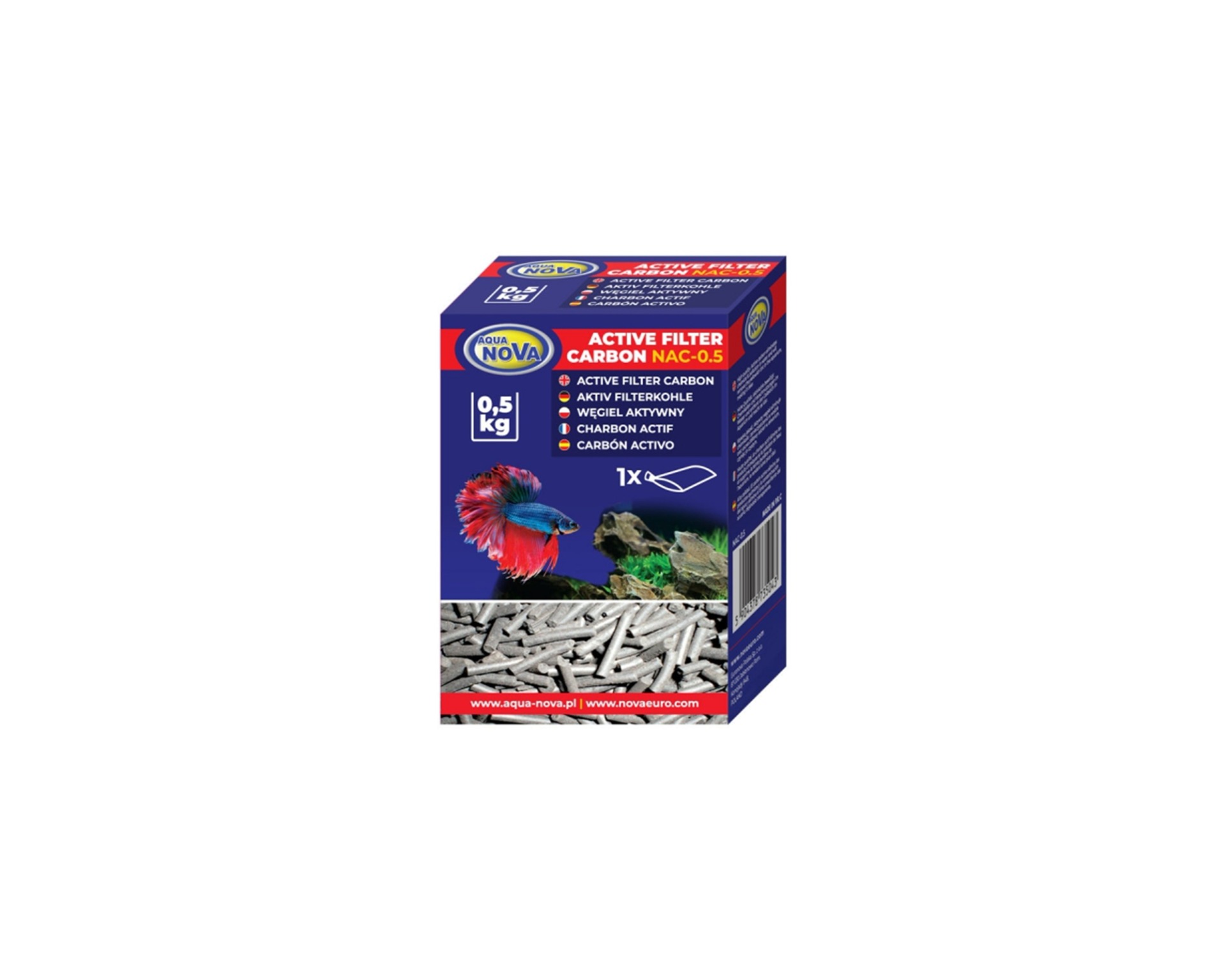 Aqua Nova actieve kool filtermateriaal 0,5 kg 