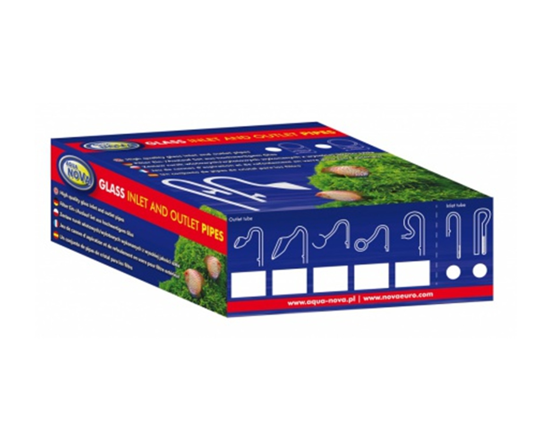 Aqua Nova glazen in- en uitlaat buizen 12/16 mm in de verpakking