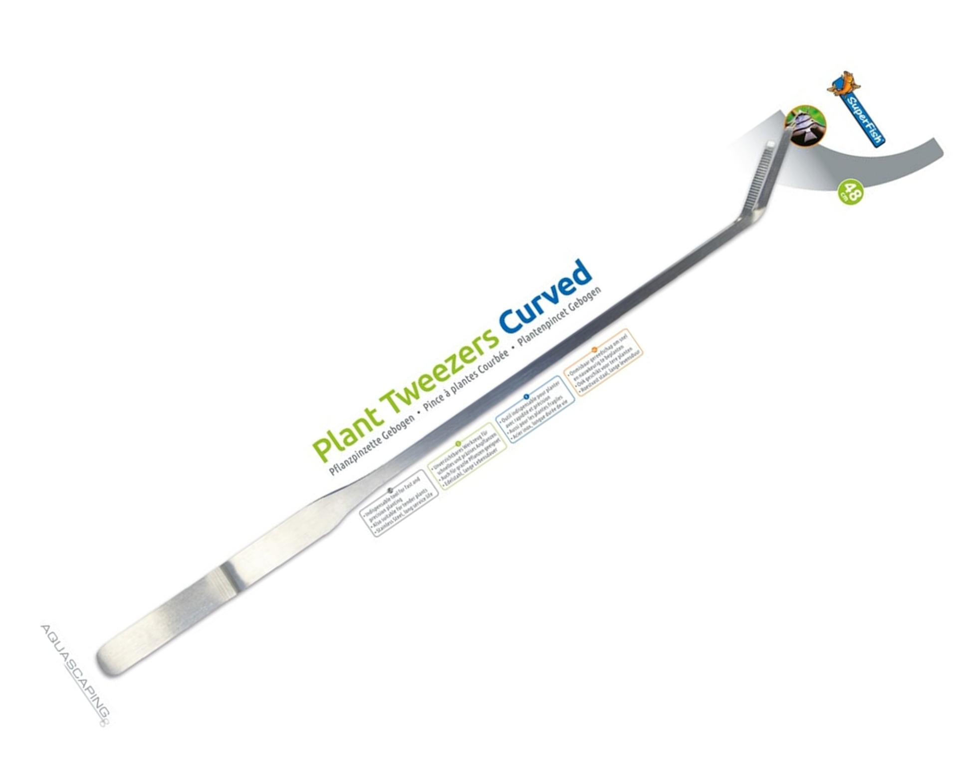 Superfish RVS Plantenpincet Gebogen 48 cm, in de verpakking